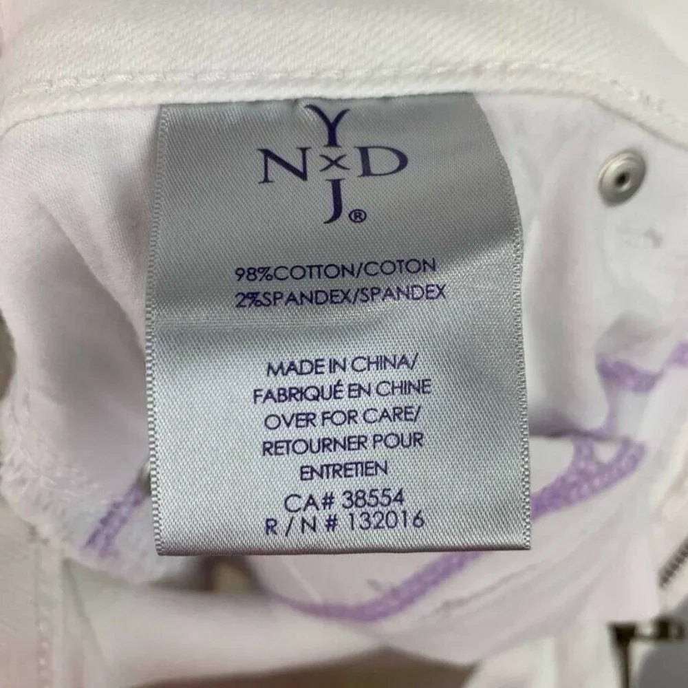 NYDJ White Jeans Lift Tuck Technology Not Your Daughter's Jeans Cotton‎ Blend 6